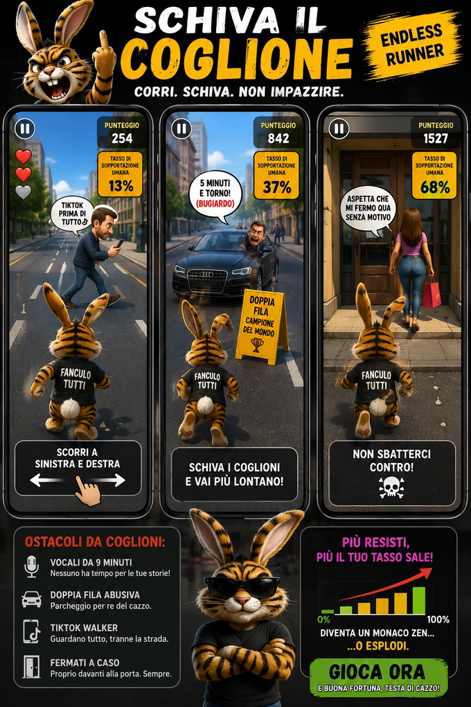 Poster del minigioco Schiva il Coglione