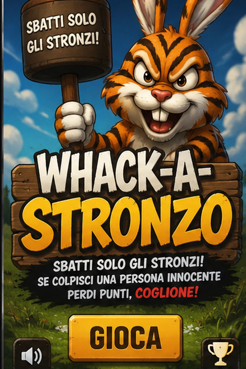 Il coniglio tigrato di VirusChat con un enorme martello