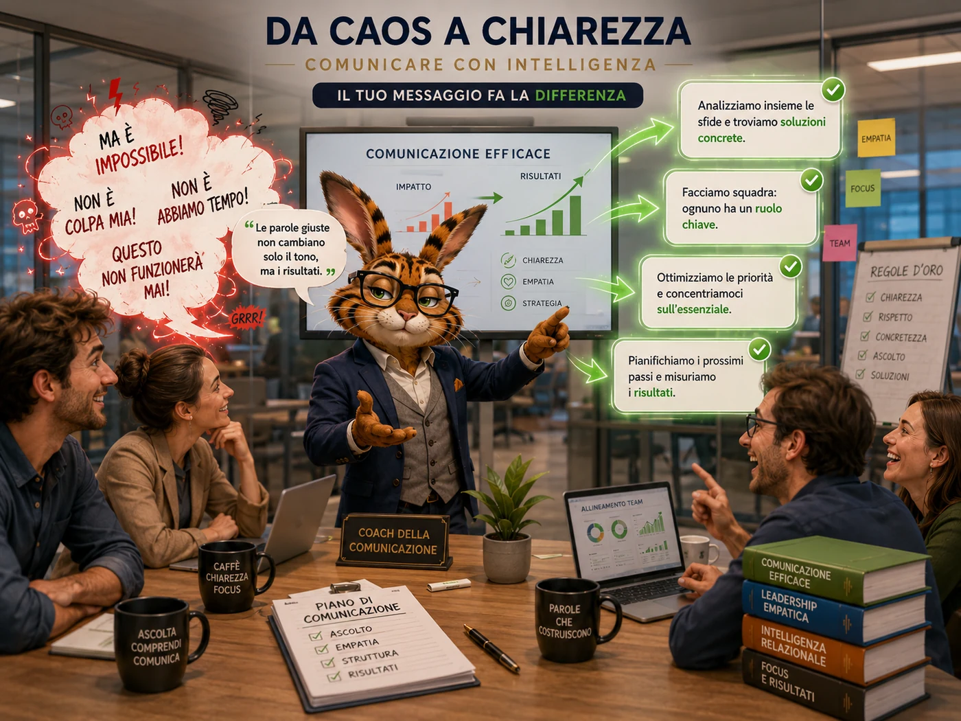 Mascotte corporate in riunione