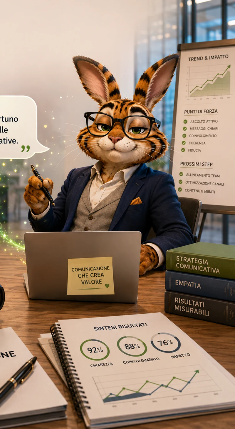 Coniglio tigrato con report corporate